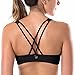La Isla Women's Light Support Cross Back Wirefree Removable Cups Yoga Sport Bra White L