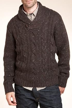 North Coast Shawl Collar Cable Knit Jumper [T30-4423N-S]