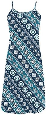 Burrows Custom Tribal Pattern Women's Polyester Graceful Slip Dress Blue