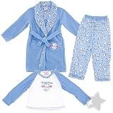 Blue Sheepy Head Pajama and Bath Robe Set for Toddlers and Girls