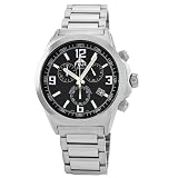 Fujitime Men's M2719S-B ''Sensoji Series'' Black Chronograph Stainless Steel Watch