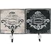 Antique Look English Style Wall Hooks, Black and White, set of 2