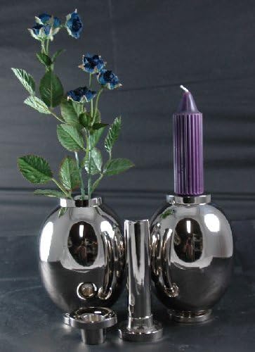 Barbara Cosgrove X-Egg Flower Vase Candle Holder Nickle