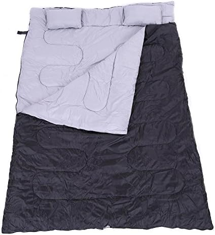 Huge Double Sleeping Bag 23F/-5C 2 Person Camping Hiking 86"x60" W/2 Pillows
