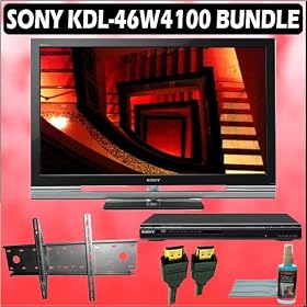 Sony Bravia W-Series KDL-46W4100 46-inch 1080P LCD HDTV + Sony DVD Player w/ Wall Mount Accessory Kit