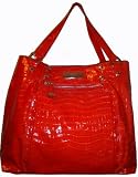 Calvin Klein Purse Handbag Tote Weekend Croco Persimmon/Plaqueminer Du Japon