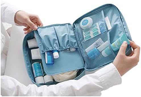 Sunshine Life Womens Clear Travel BAG Cosmetic Carry Case Toiletry Blue