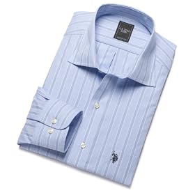 USPA Men's Blue Ground Stripe Shirt
