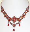 Red "Antique" Look Necklace and Earrings