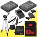 TWO EN-EL9 Lithium Ion Replacement Battery + External Rapid Charger + 8GB SDHC Class 10 Memory Card + Full Size Tripod + USB SDHC Card Reader + Memory Card Wallet + DavisMAX MicroFiber Cloth for Nikon D3000 D5000 D40 D40x D60 D3x Digital SLR Cameras with use of the Nikon 18-55mm f/3.5-5.6G AF-S DX VR Nikkor Zoom Lens DavisMAX Bundle