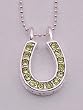 Large Rhinestone Horseshoe Necklace, Green