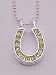 Large Rhinestone Horseshoe Necklace, Green