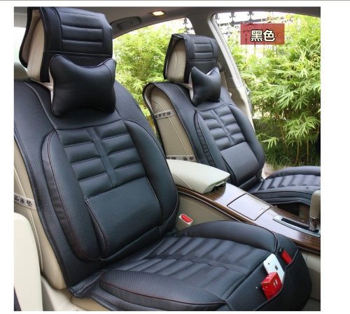 Leather Car Seat Covers 2pcs Front Driver Seat Cover Car Cushion Leather Black Color On Sale