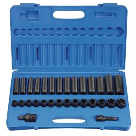 Grey Pneumatic Corp 1430MRD 1/2'' Drive Standard and Deep Length Metric Set - 30 Piece
