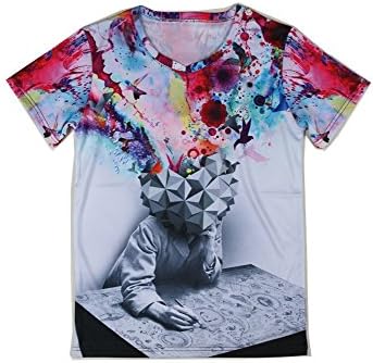 Mafiale Mens V-neck Clown Pattern T-shirt (2XL, Taa0119 imagina)