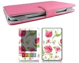 Bundle Monster Barnes & Noble Nook Synthetic Leather Case Cover Jacket + Skin Sticker + Screen Protector Ebook Accessories Combo - Fit 3G and Wifi Version