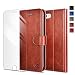 OCASE Wallet Case Compatible for iPhone SE 2022 5G, iPhone 7/8/SE 2020 Case [Card Slot] [Kickstand] [Screen Protector] PU Leather Flip Folio Phone Cover for iPhone 7/8/SE2/SE3 - Brown