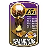 Los Angeles Lakers Wood Sign - 15 Time Champ Quality Graphics Antique Matte Finish Laminate Top
