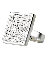 925 Sterling Silver High-Polish Finish Square Rope Design Ring- Sizes 6-8