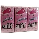 Pink Cheer Cheerleading bullhorn novelty print 6 Pack Novelty Sniff Sniff Tissues (10 per pack) 4 ply unscented