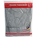 Party Dimensions Single Count Plastic Table Skirt, 29 by 14-Feet, Silver