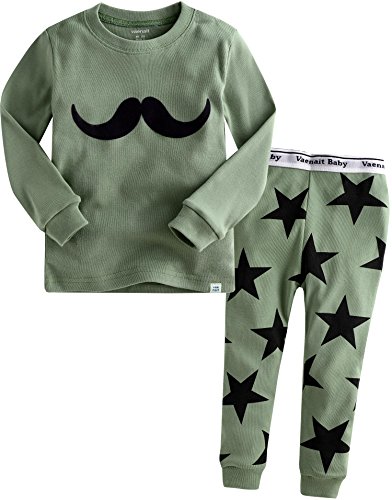 Vaenait Baby 12M-7T Kids Boys Sleepwear Pajama Top Bottom 2 Pieces Set Mustache