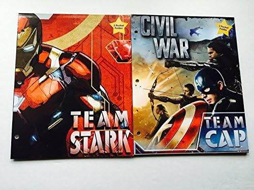 Marvel's Civil War Captain America 3 Rings Poly Folder/size 11.5 in x 9.5 in --2 Pack, Cover Graphics May Vary