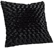 Brentwood Rosette 18-by-18-inch Knife Edge Decorative Pillow, Black