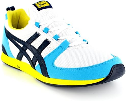 Mens Onitsuka Tiger ULT Racer Sporty Low Top Athletic Fitness Sneakers - White/Navy - 9