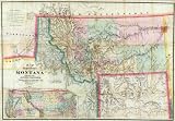 1872 LARGE BRITISH MAP TERRITORY MONTANA WYOMING