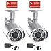 VideoSecu 2 Indoor Outdoor Day Night Vision Bullet Security Cameras 1/3