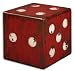 Uttermost 18.8 Inch Dice Accent Table Burnt Red w/ Ivory Accents & Walnut Wood Undertones