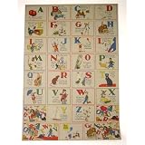 ABC English Alphabet Cue Cards Cavallini Papers Gift Wrap or Decoupage, 20 by 28 inches, Three