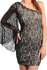 Spring Summer Winter One Shoulder Lace Checkered Print Polyester/Spandex Club Dress 