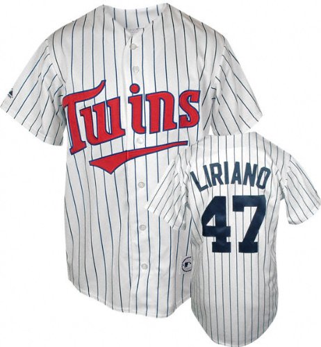 Francisco Liriano White Majestic MLB Home Navy Replica Minnesota Twins Youth Jersey