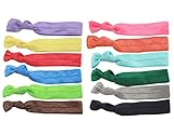 BONAMART ® 12 pcs No Crease Elastic Hair Band Ponytail Holder Ribbon Hair Ties Lot Wholesale for Girl & Women