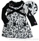 Kenzo Black Cotton Top & Rose Print Dress Set