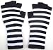 New Gothic Black White Striped Fingerless Knit Cut Off Gloves Goth Punk Emo Golves Punk Perfect addition to your Gothic, Punk, or Rockabilly wardrobe.