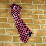Rock-Krawatte CHECKER pink-schwarz