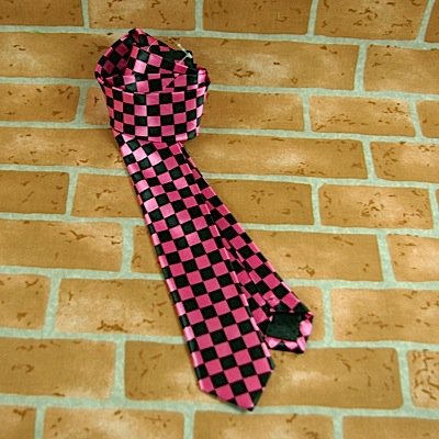 Rock-Krawatte CHECKER pink-schwarz