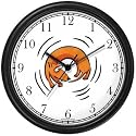Dog Chasing its Tail Dog Wall Clock by WatchBuddy Timepieces (Black Frame)