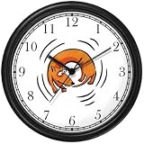 Dog Chasing its Tail Dog Wall Clock by WatchBuddy Timepieces (Slate Blue Frame)