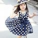 Weixinbuy Kids Girls Polka Dot Chiffion Sundress Bowknot Belt Dress