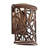 Kichler Lighting 49249AGZ LED Maya Palm 13-1/2-Inch Light Outdoor LED Wall Lantern, Aged Bronze
