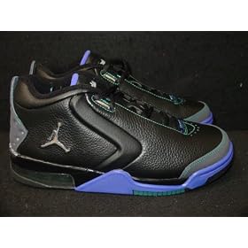 Nike Air Jordan Big Fund Low Black/Metallic Silver/Aqua/Purple Men's Basketball Casual walking shoes