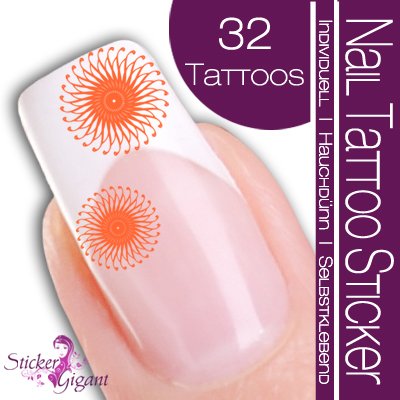 Nail Tattoo Sticker Kreis - orange Preisvergleich