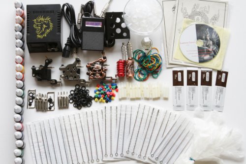 Premium Tattoo Kit 3 Machine Gun Power Supply Needles 24 Inks