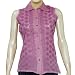 Womens Dress Shirt Cotton Sleeveless Top Blouse Chikan Embroidery Size XS (ctop442)