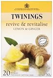 Twinings Revive and Revitalise Lemon & Ginger 20 Teabags (Pack of 8, 160 Teabags)