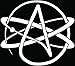 Atheism Atheist Religion Symbol Car Truck Window Bumper Vinyl Graphic Decal Sticker- (6 inch) / (15 cm) Wide GLOSS WHITE Color